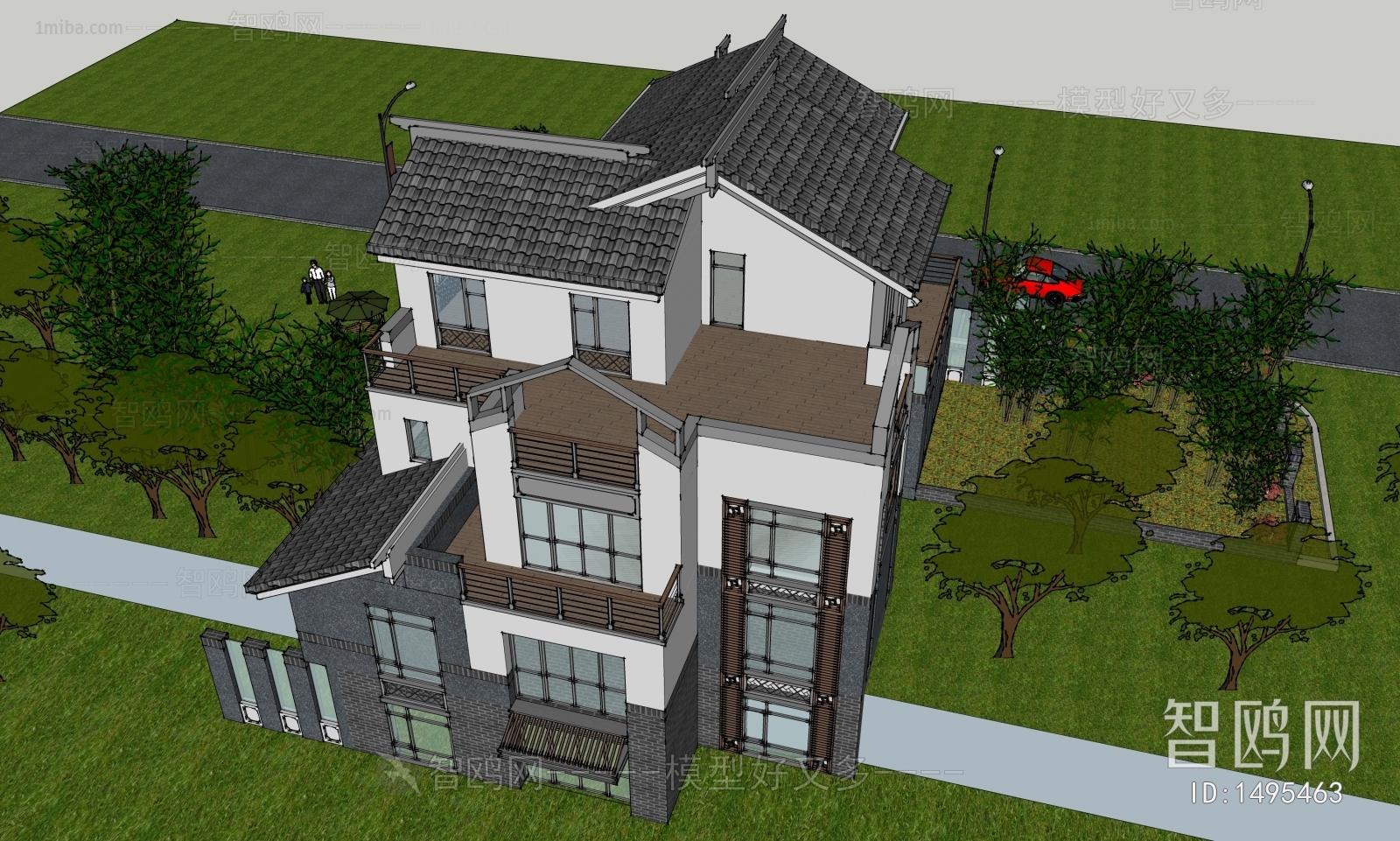 New Chinese Style Villa Appearance