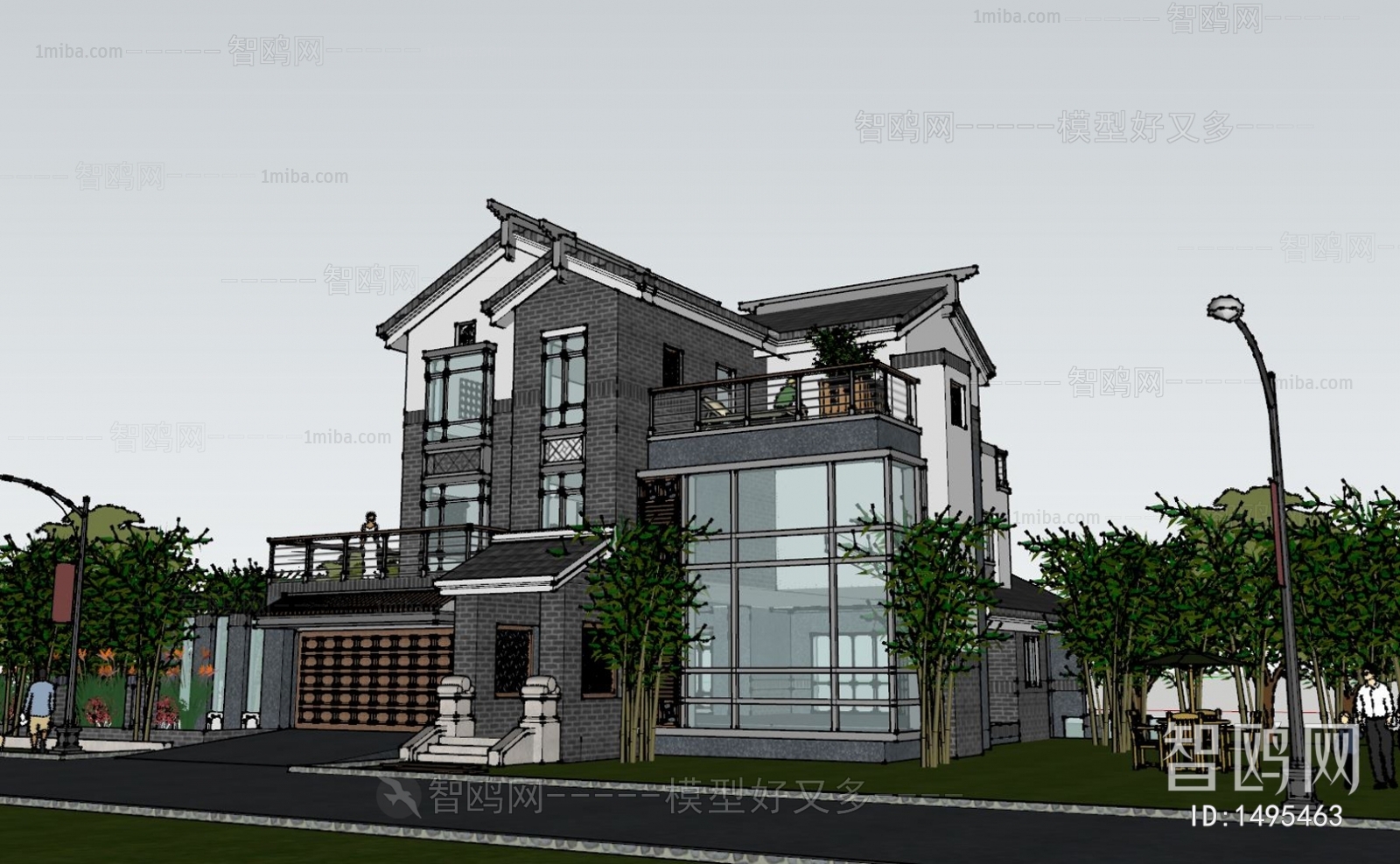 New Chinese Style Villa Appearance