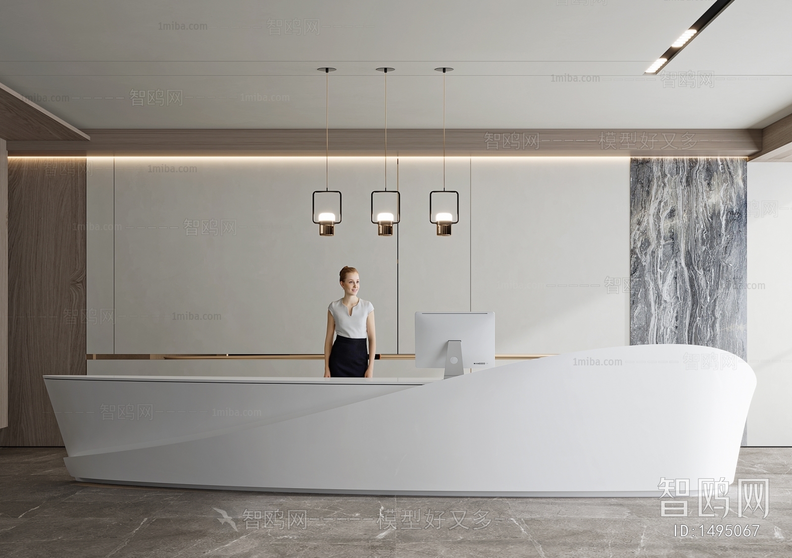 Modern Office Reception Desk