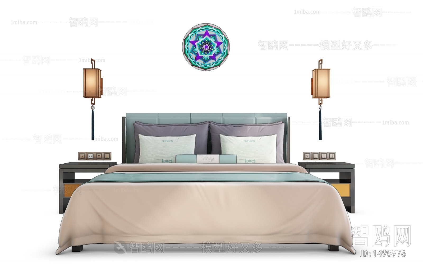 New Chinese Style Double Bed