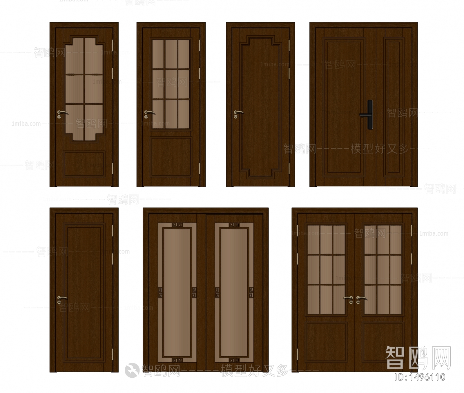 New Chinese Style Solid Wood Door