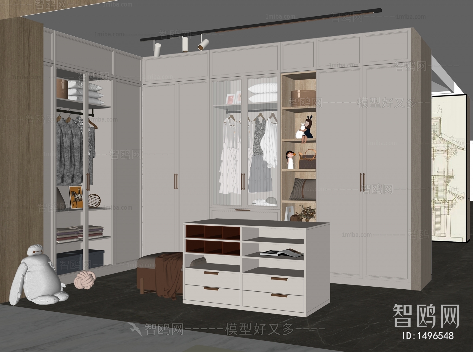 Modern Nordic Style Clothes Storage Area