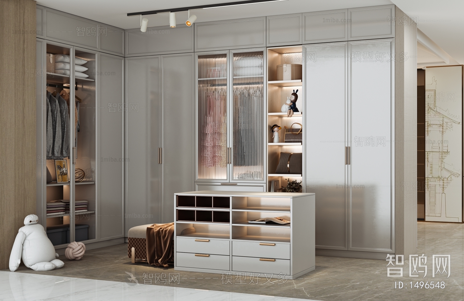 Modern Nordic Style Clothes Storage Area
