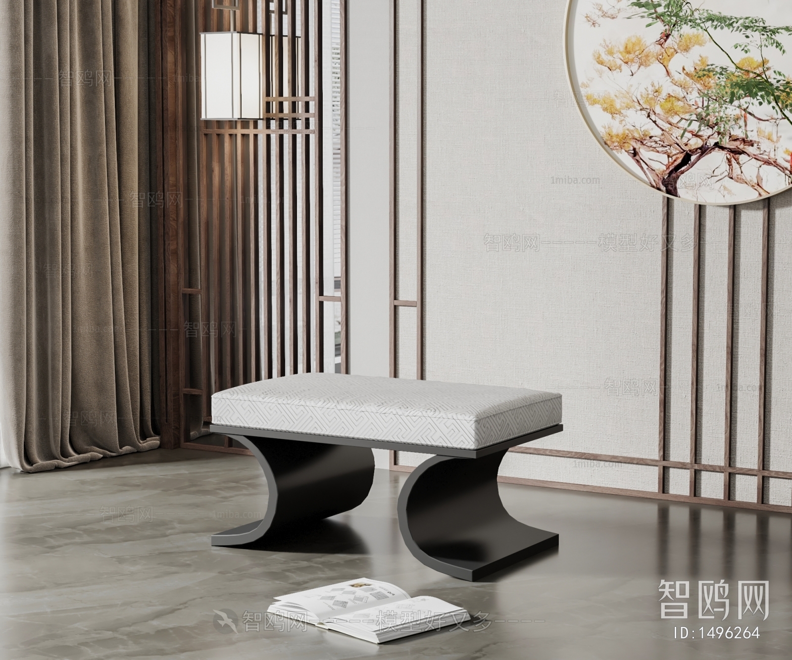 New Chinese Style Sofa Stool