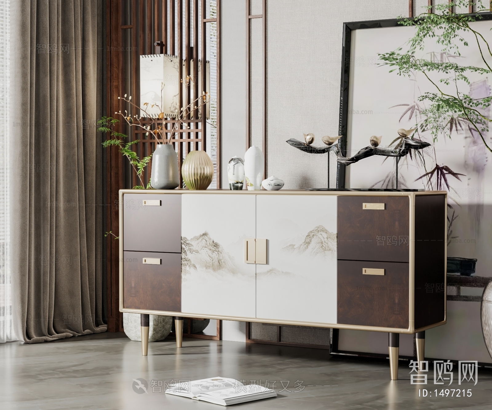 New Chinese Style Side Cabinet