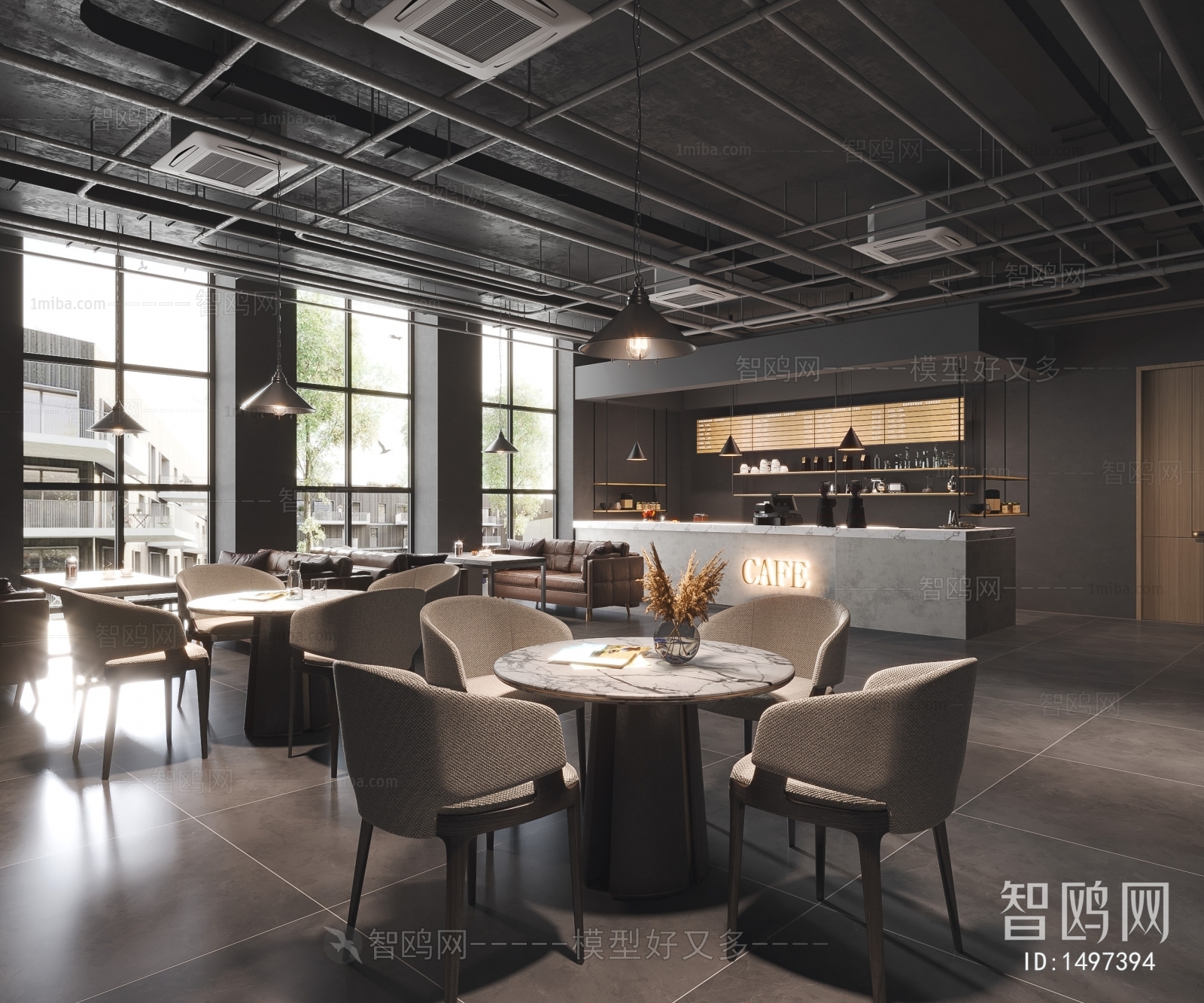 Modern Industrial Style Cafe