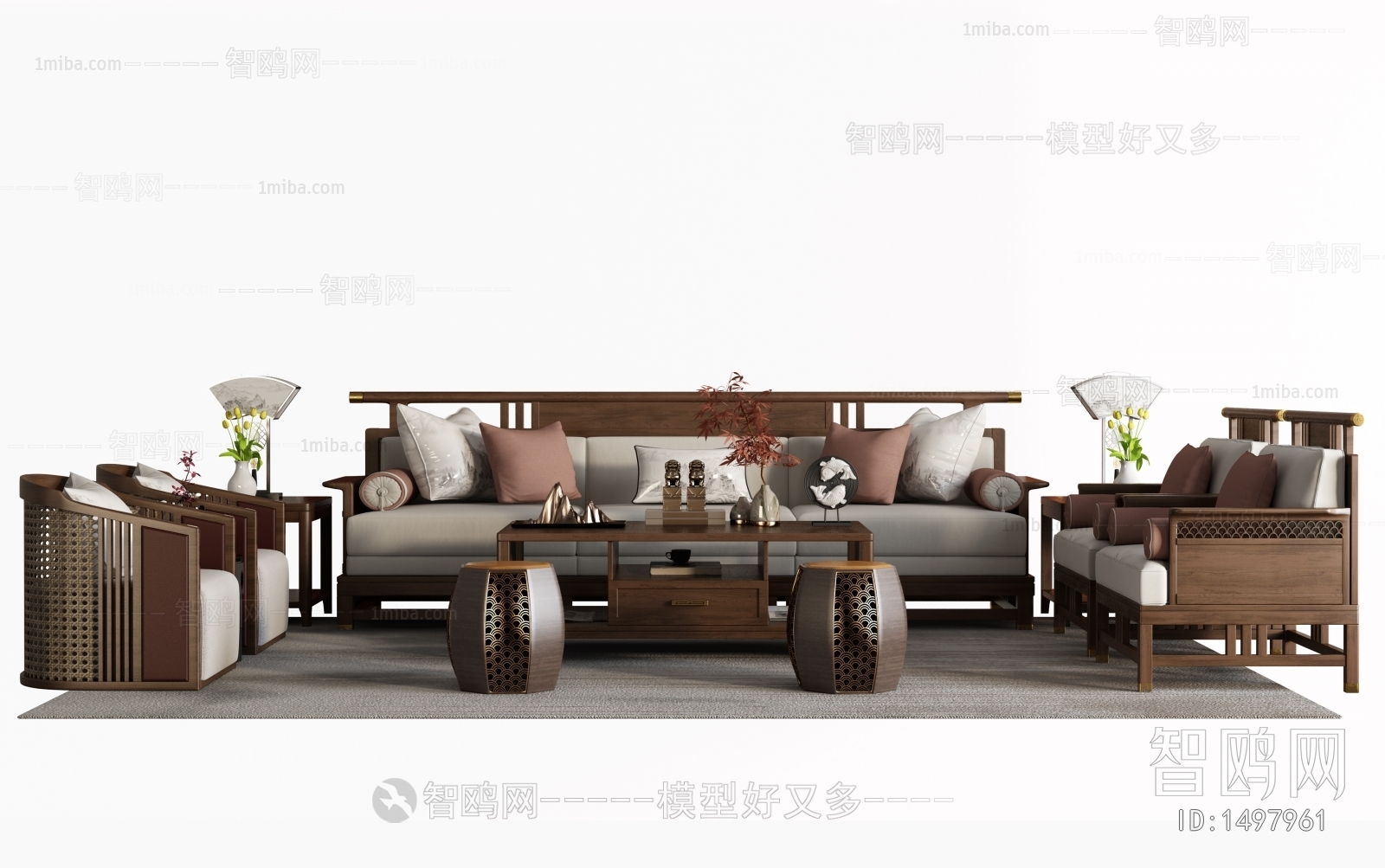 New Chinese Style Sofa Combination