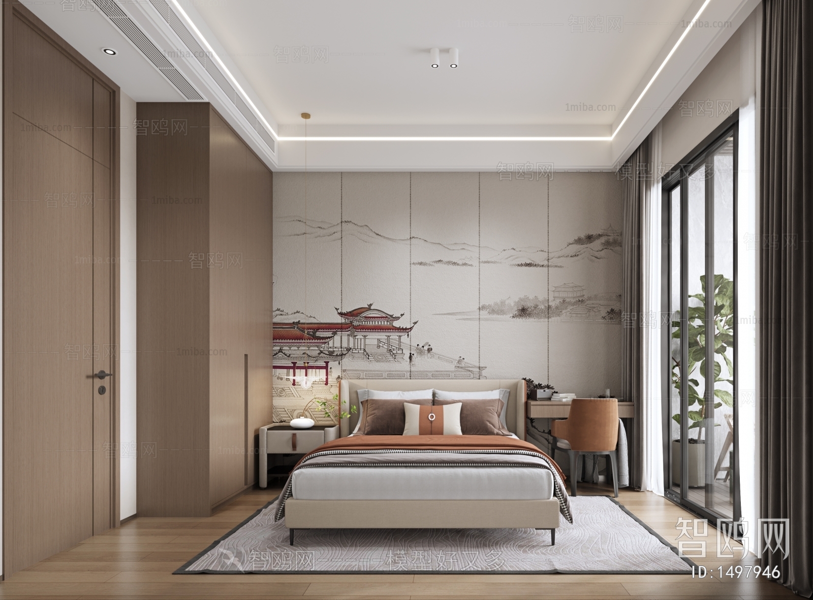 New Chinese Style Bedroom