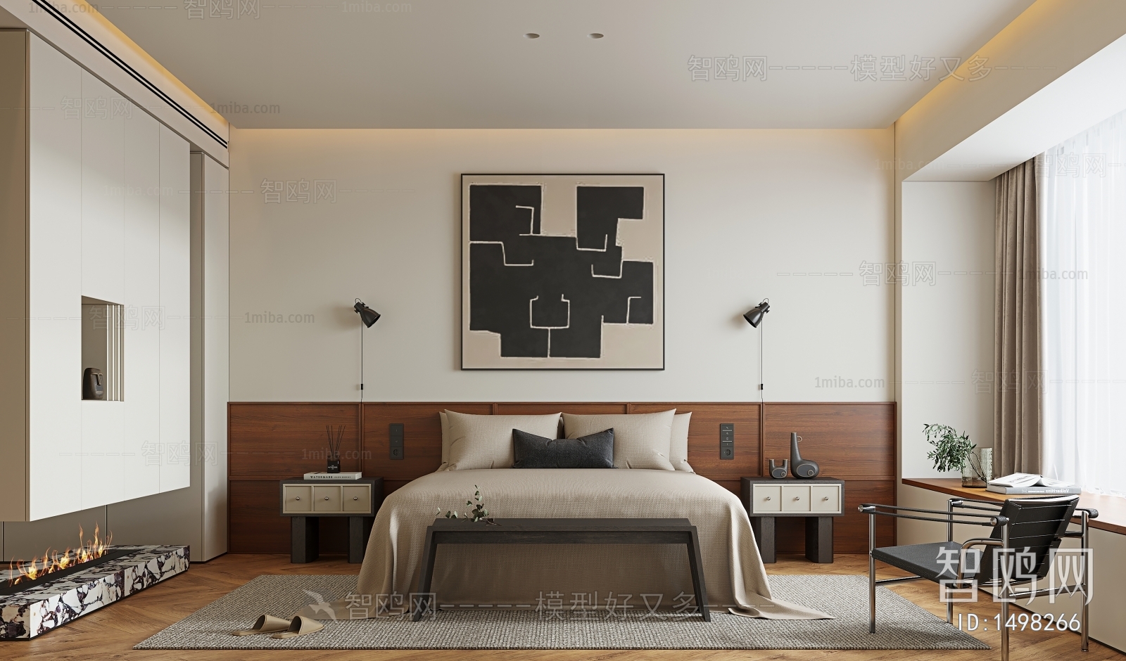 Chinese Style Wabi-sabi Style Bedroom