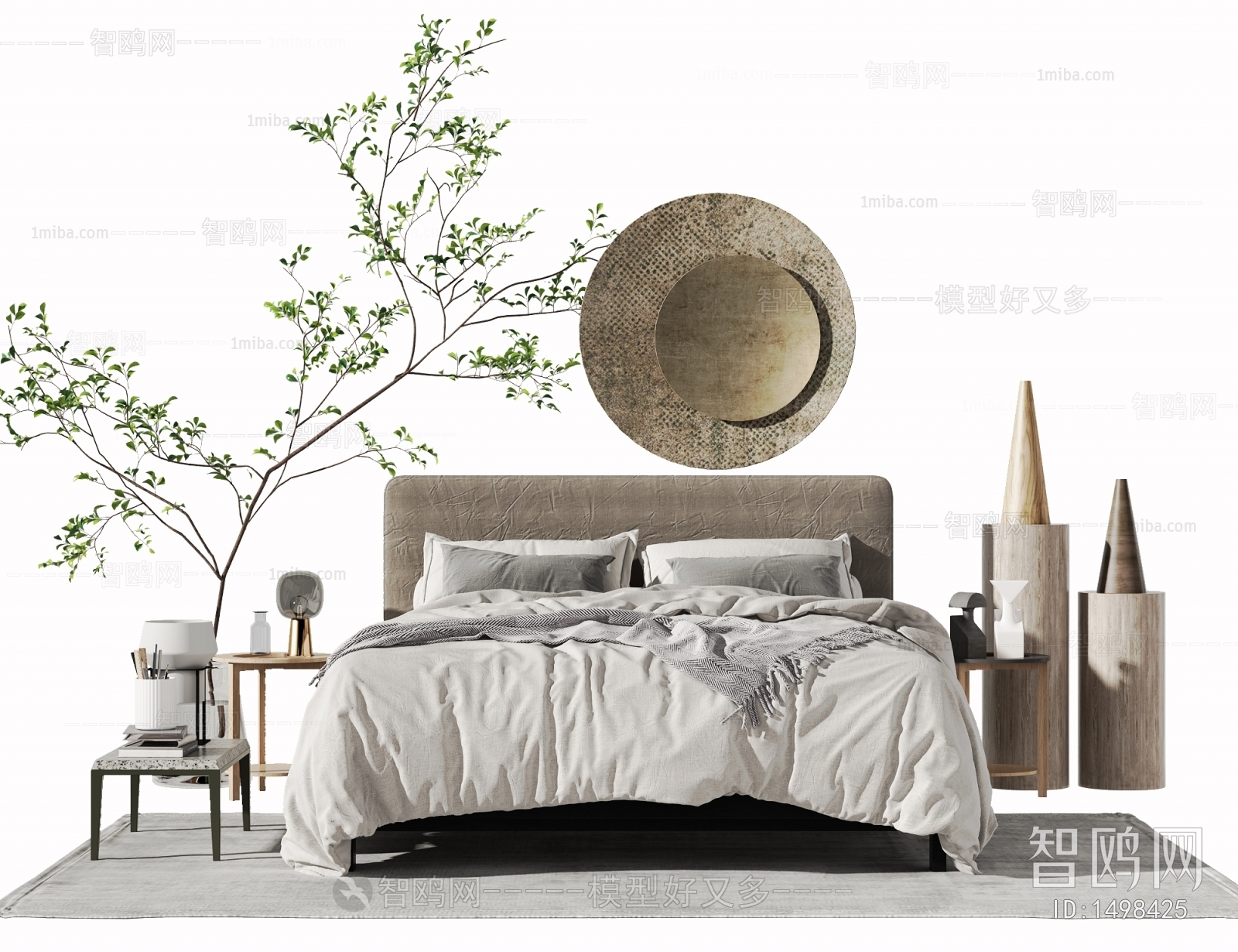 Wabi-sabi Style Double Bed