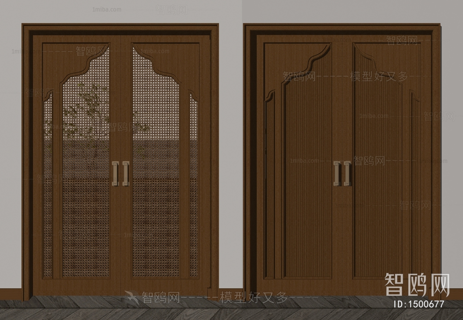 New Chinese Style Wabi-sabi Style Double Door