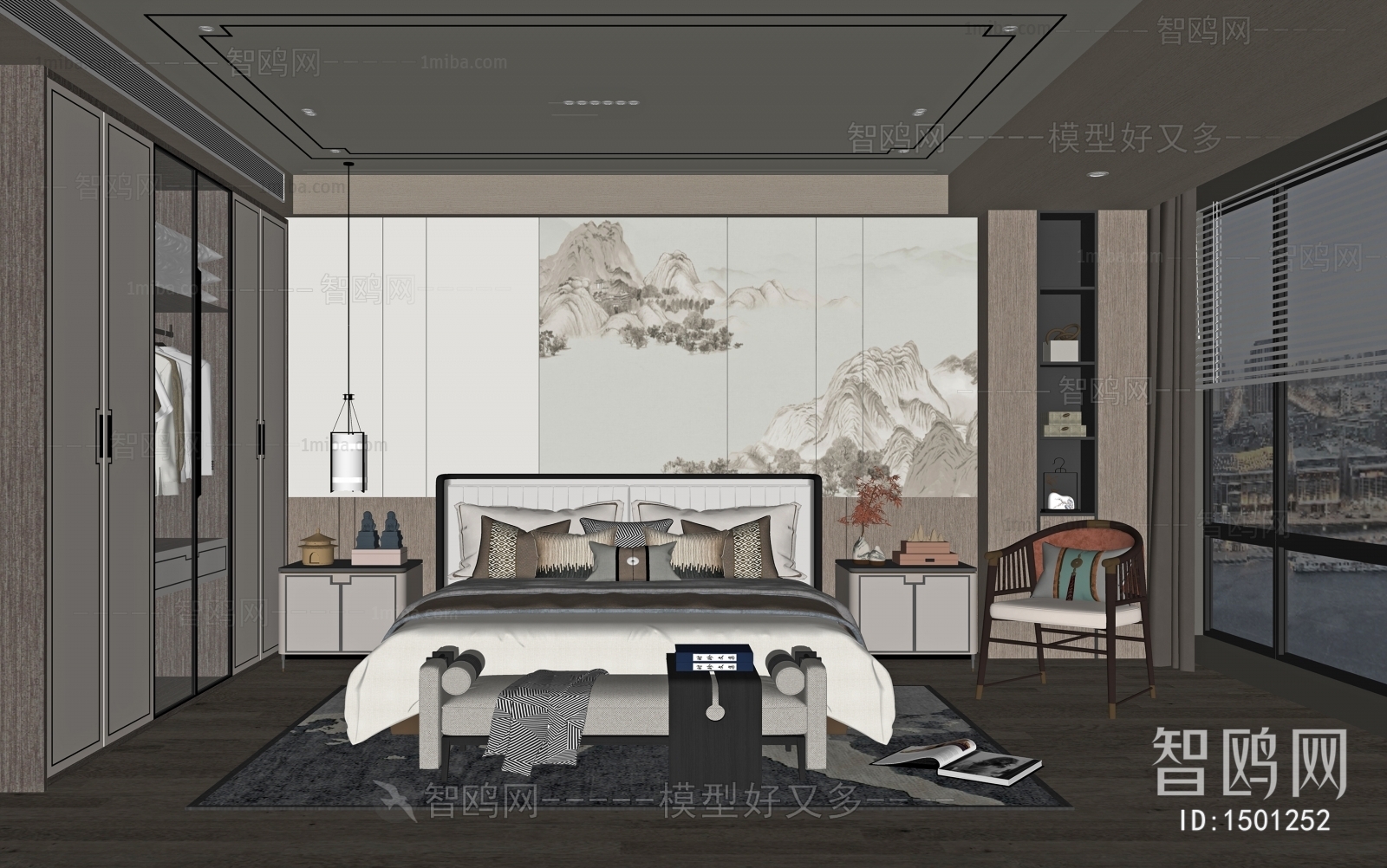 New Chinese Style Bedroom