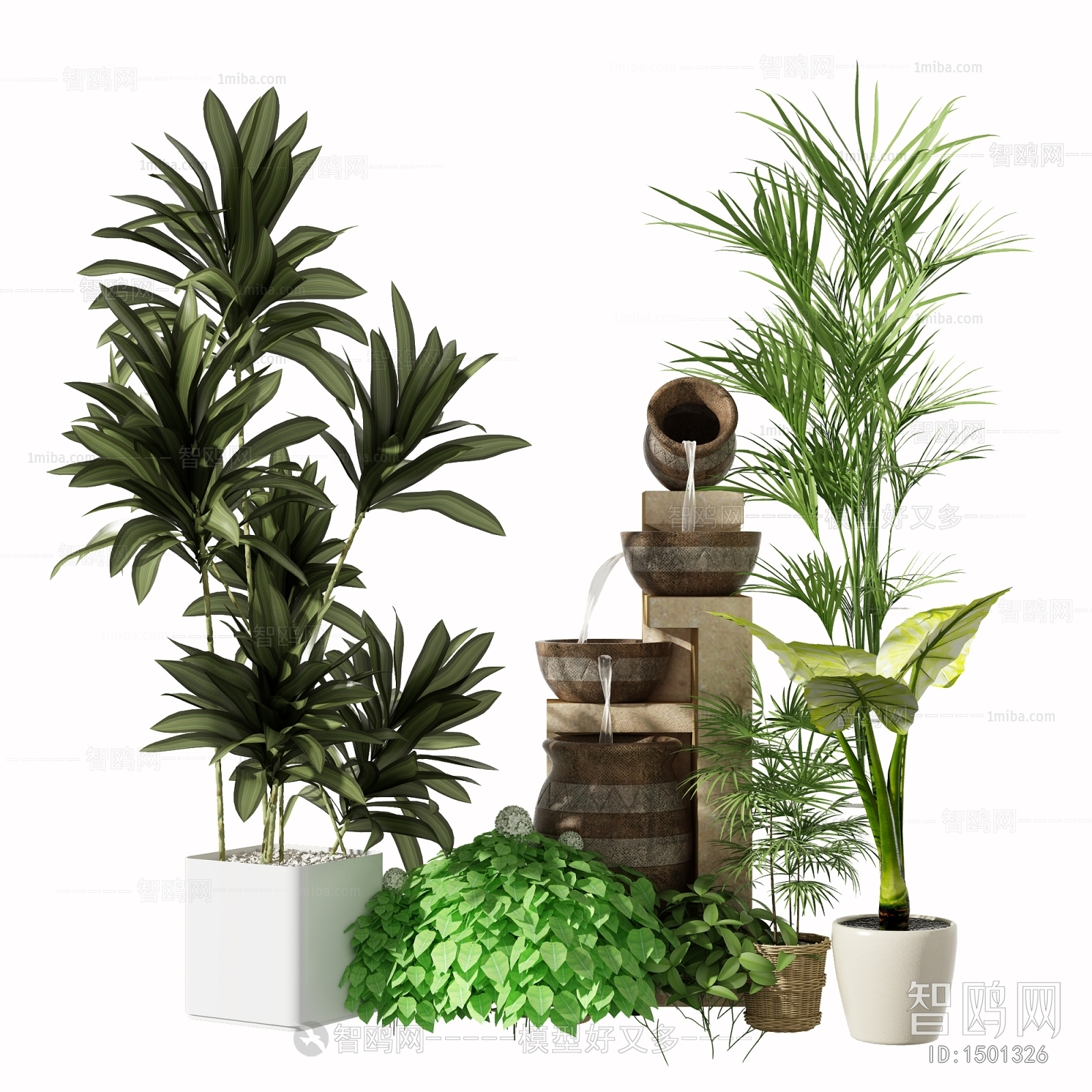 Modern Potted Green Plant