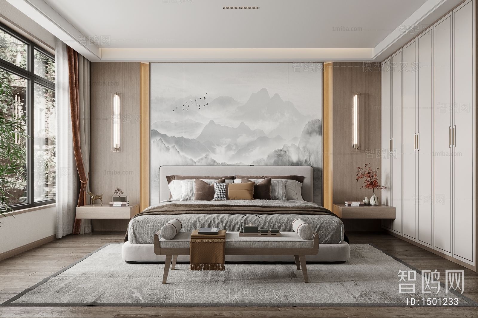 New Chinese Style Bedroom