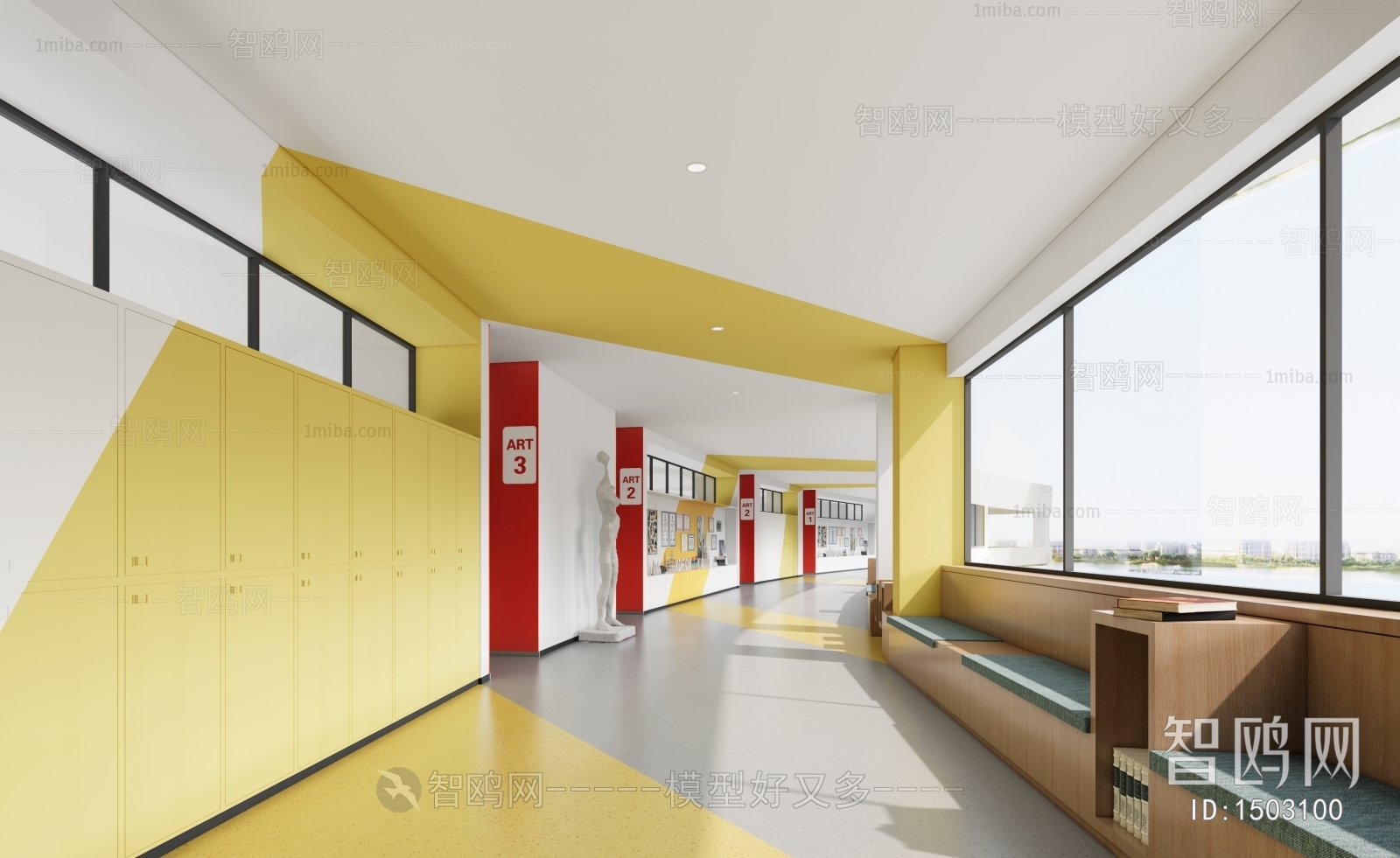 现代教室走廊
