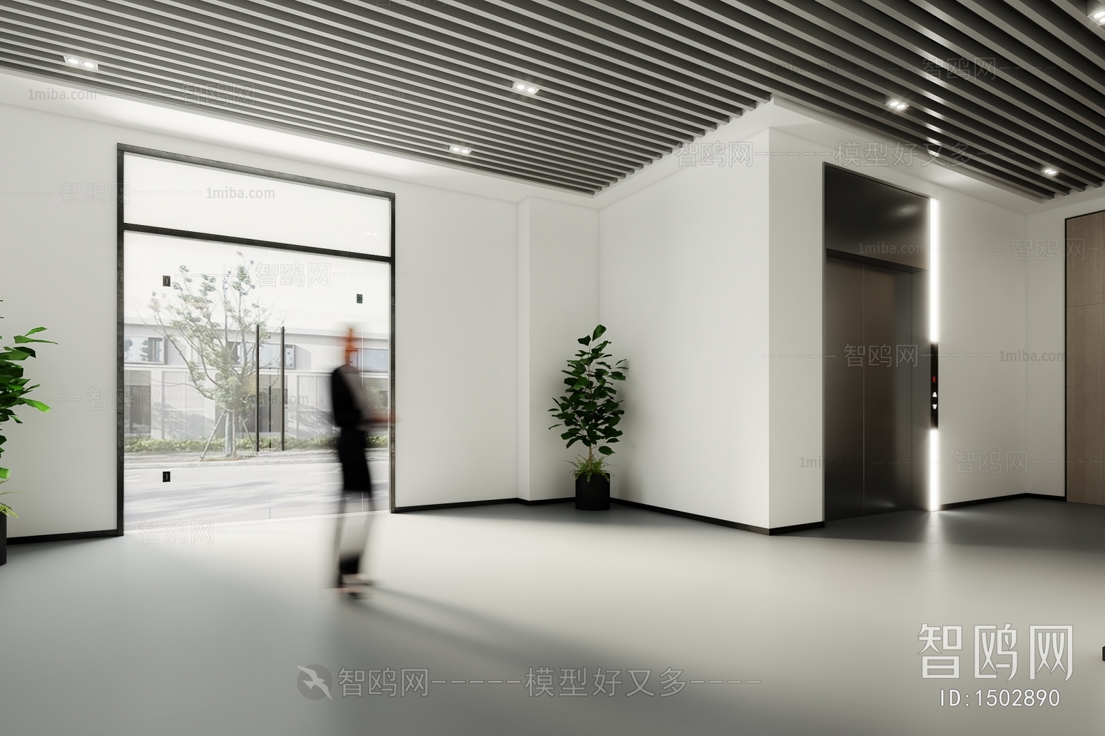 Modern Office Elevator Hall