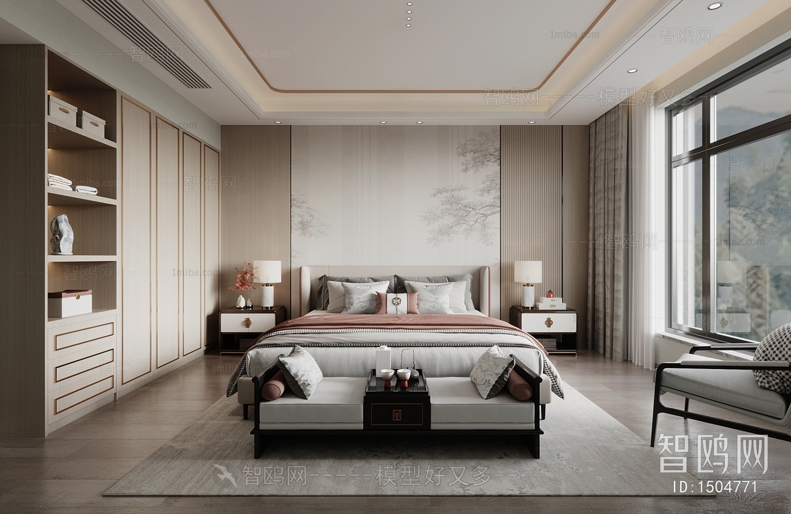 New Chinese Style Bedroom