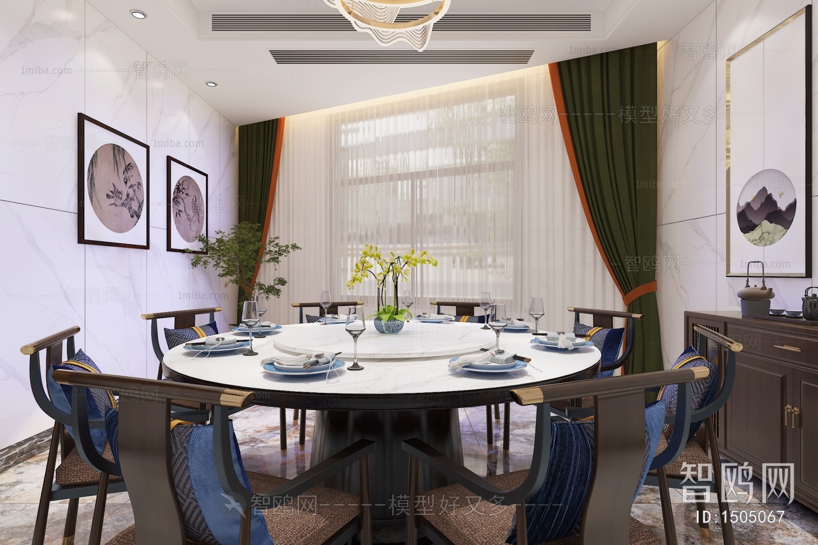 New Chinese Style A Living Room