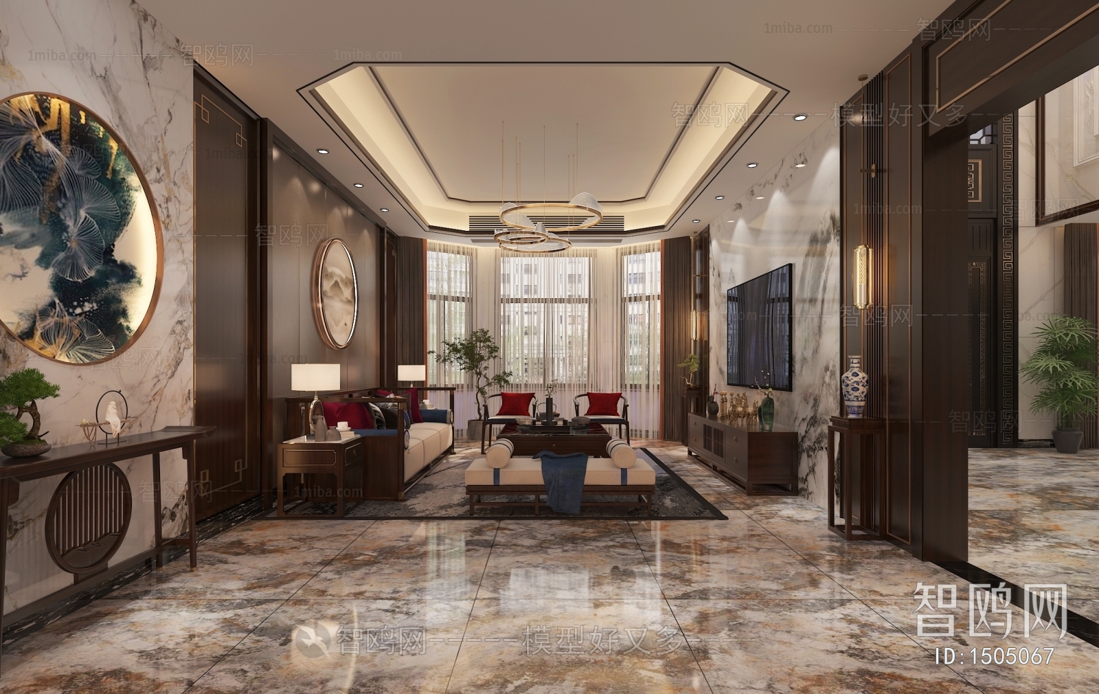 New Chinese Style A Living Room