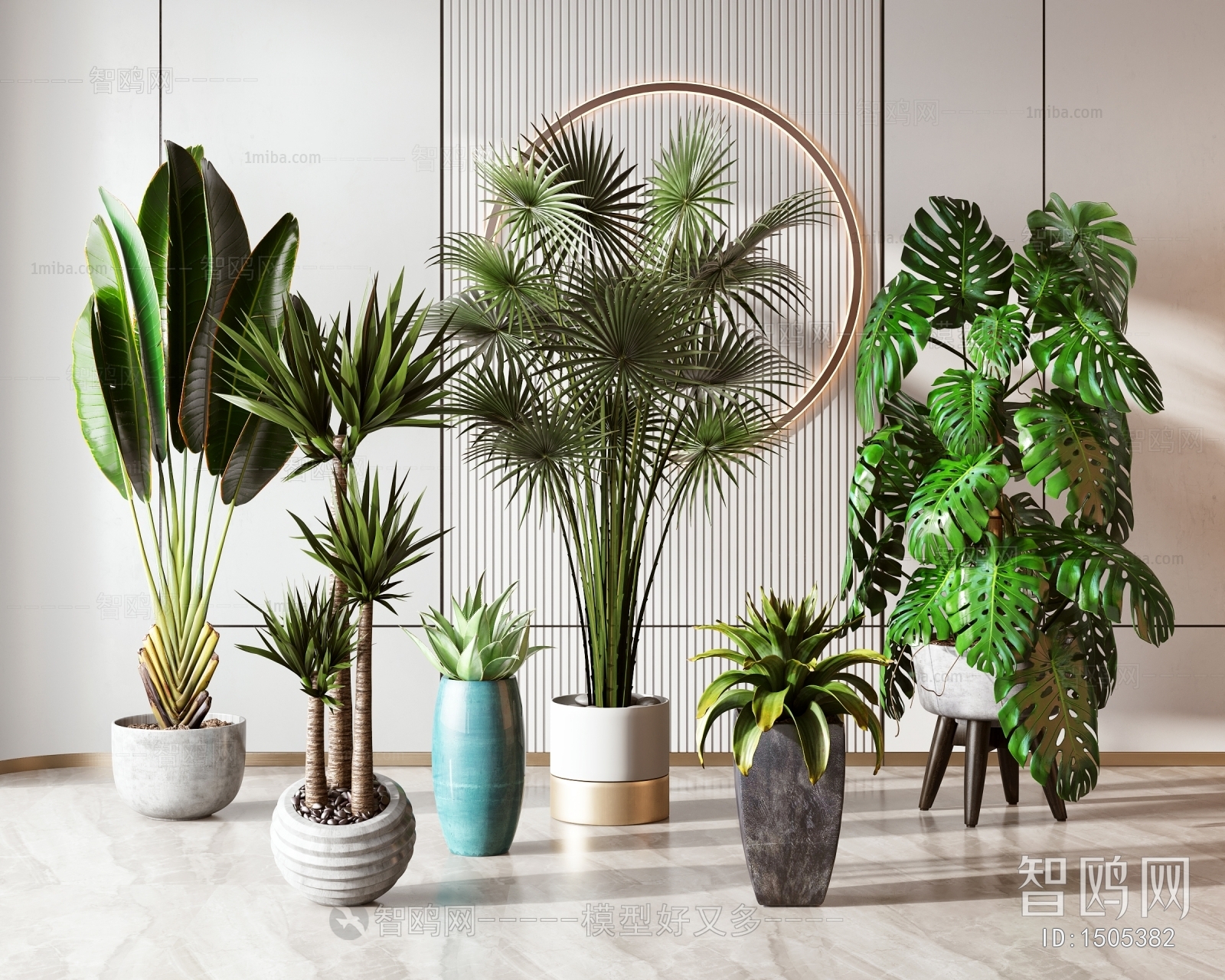 Modern Potted Green Plant