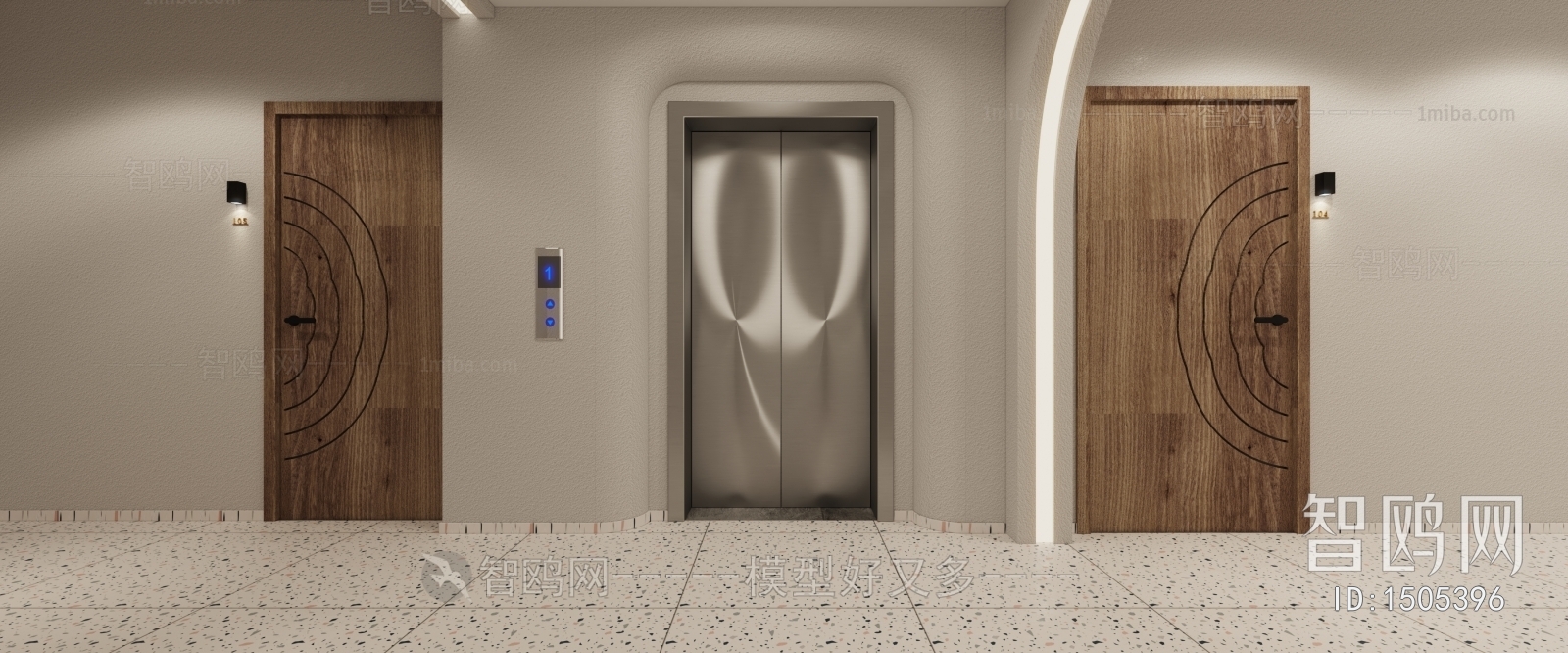 Wabi-sabi Style Corridor/elevator Hall