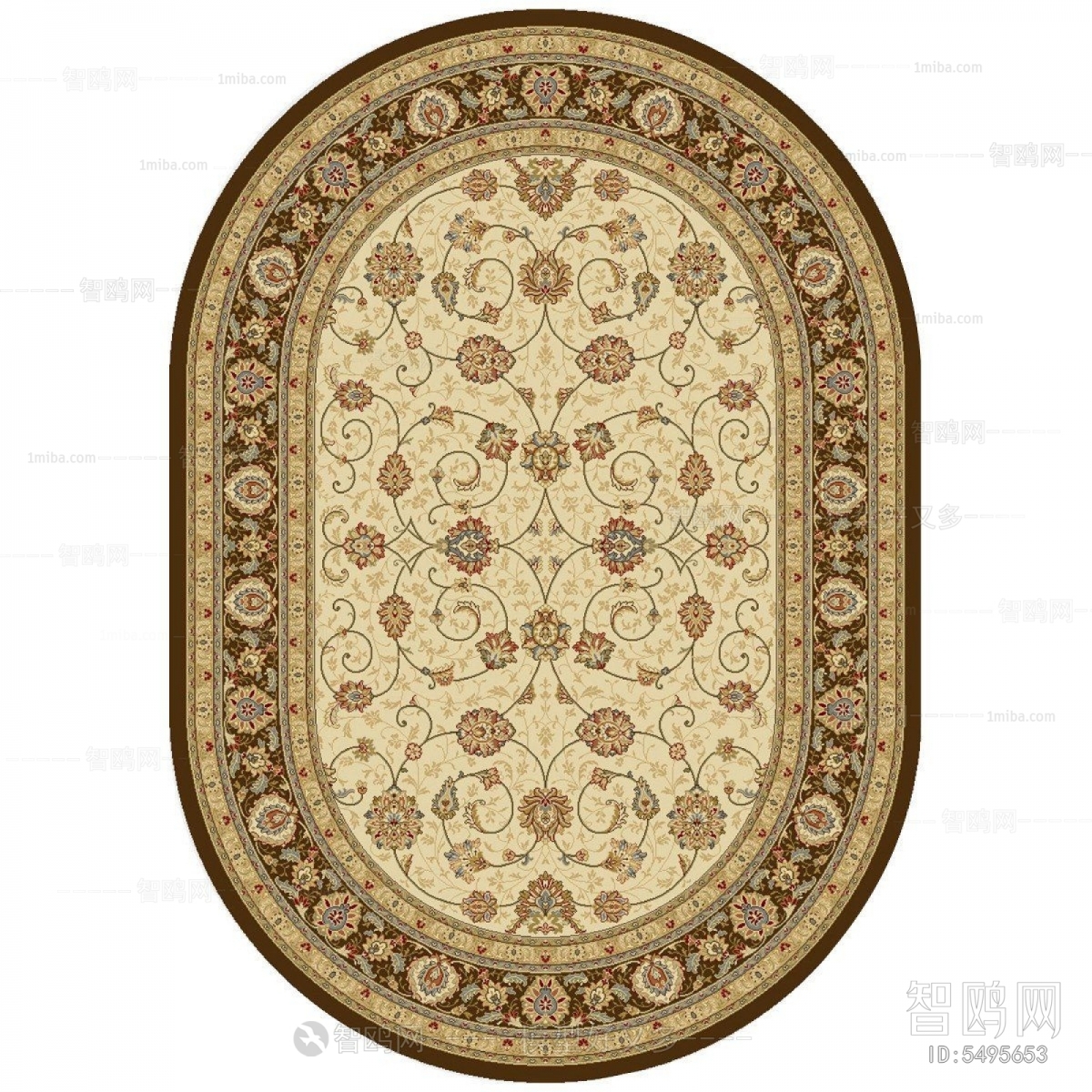 中式椭圆形地毯