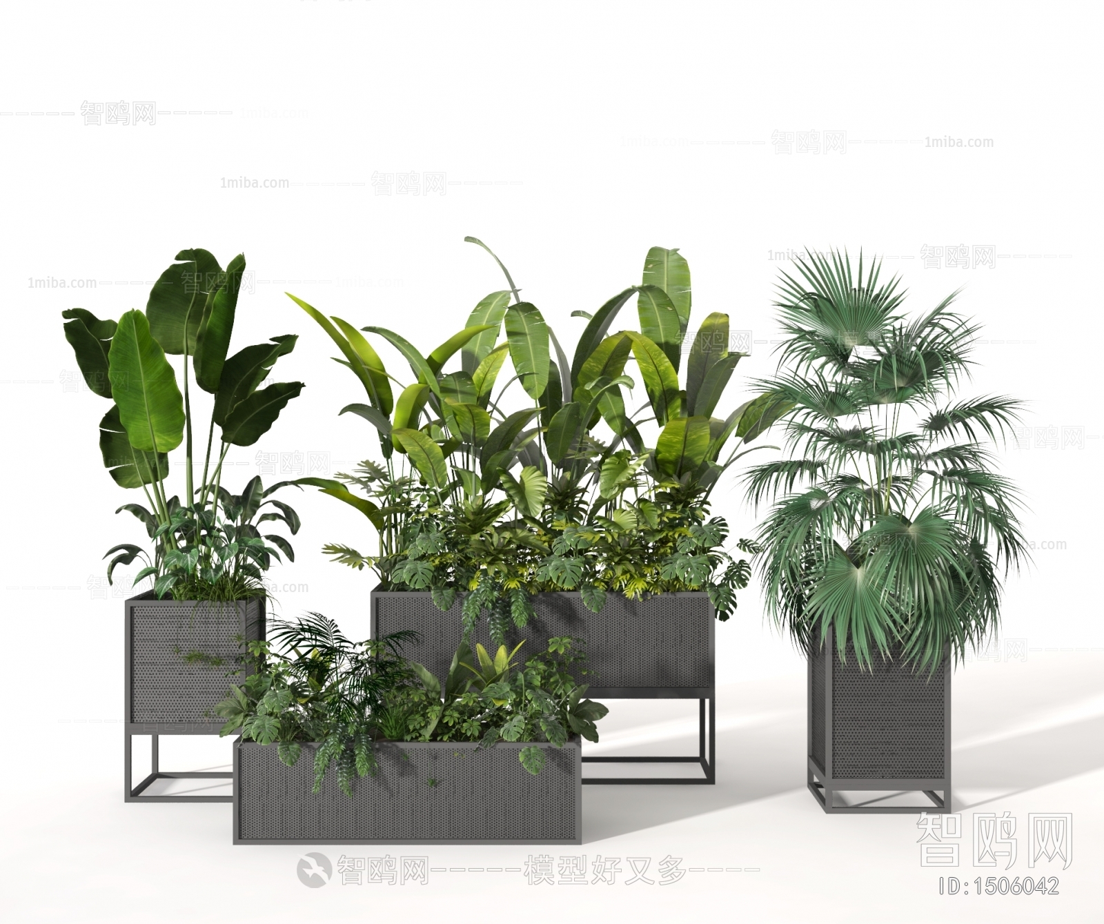 Modern Potted Green Plant