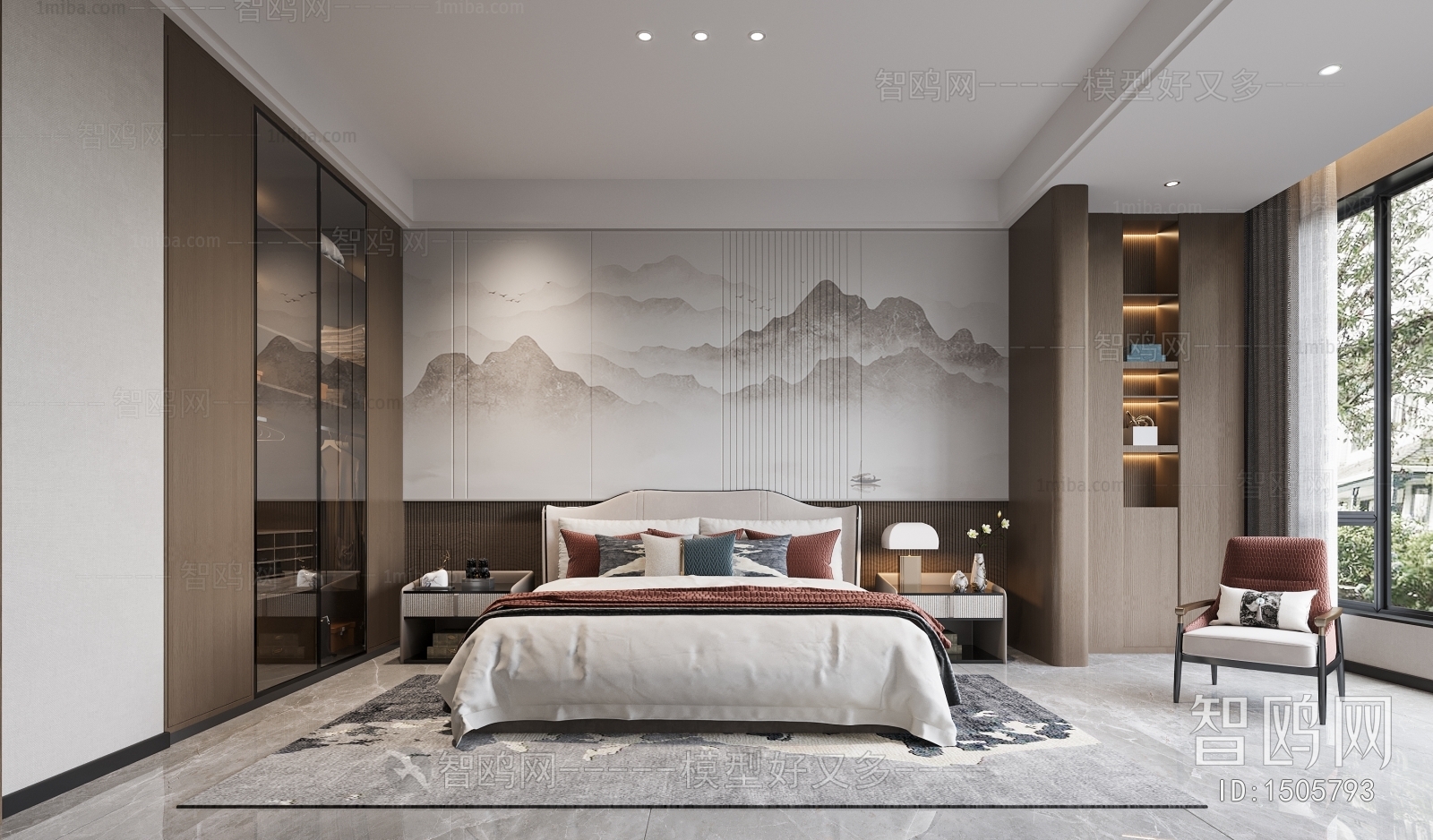 New Chinese Style Bedroom