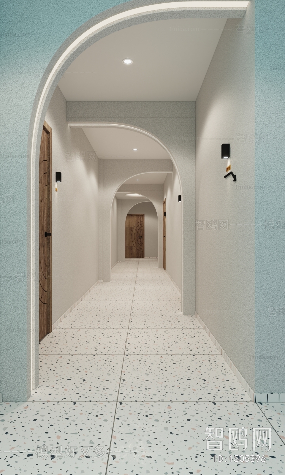 Wabi-sabi Style Corridor/elevator Hall