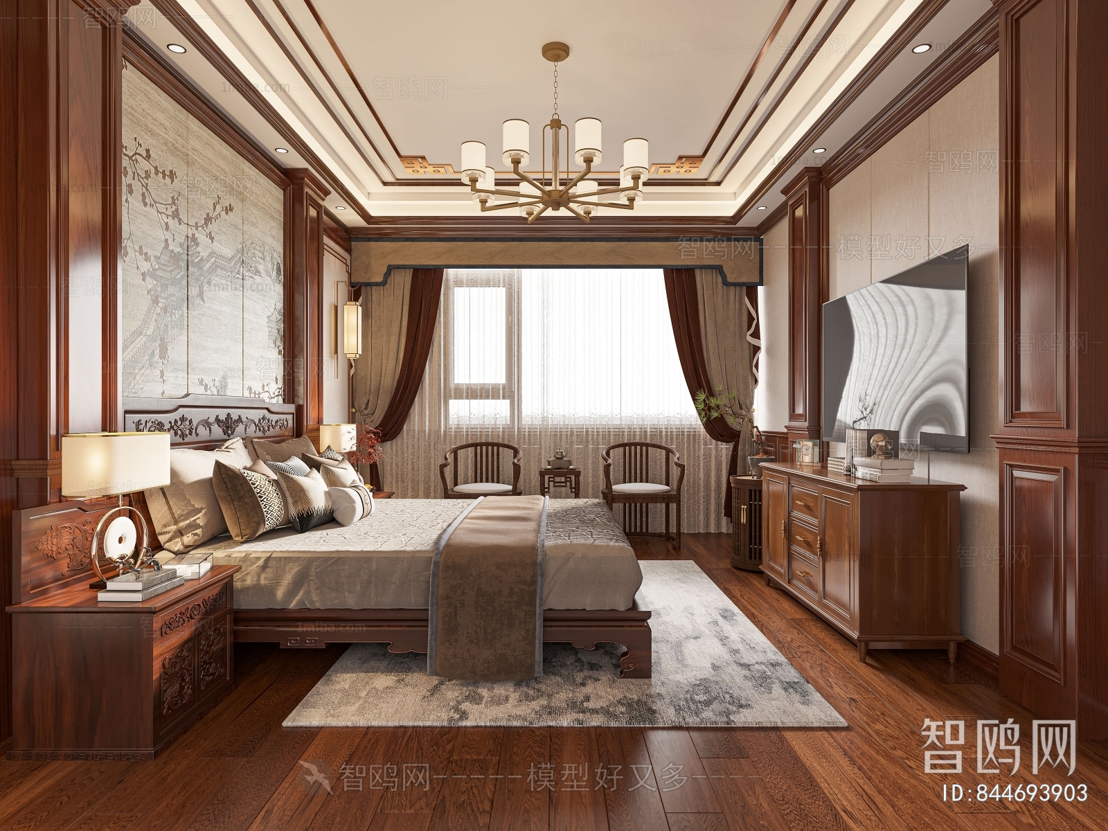 New Chinese Style Bedroom