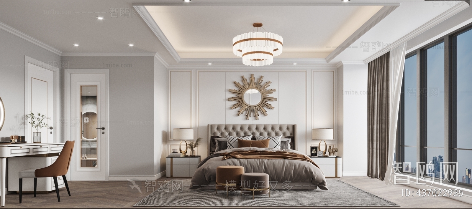 Simple European Style Bedroom