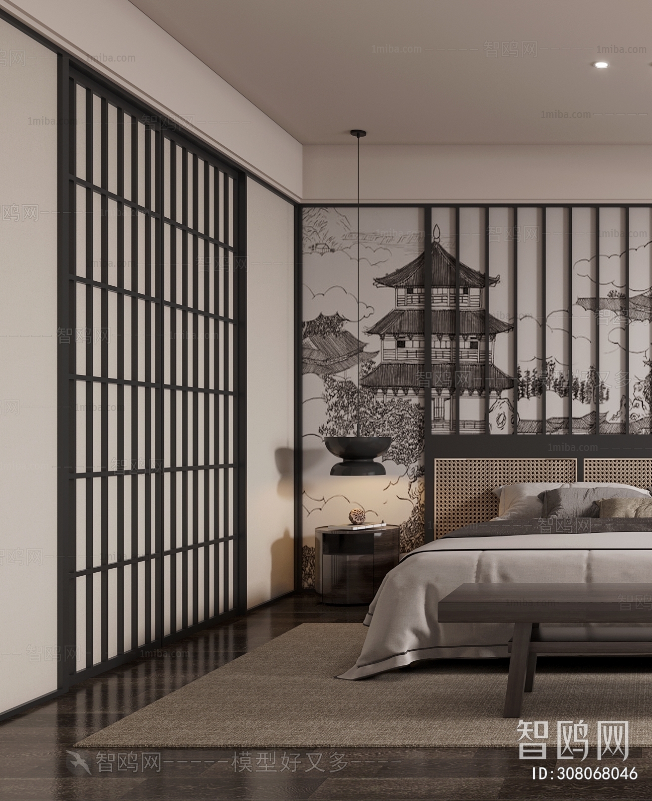 New Chinese Style Bedroom