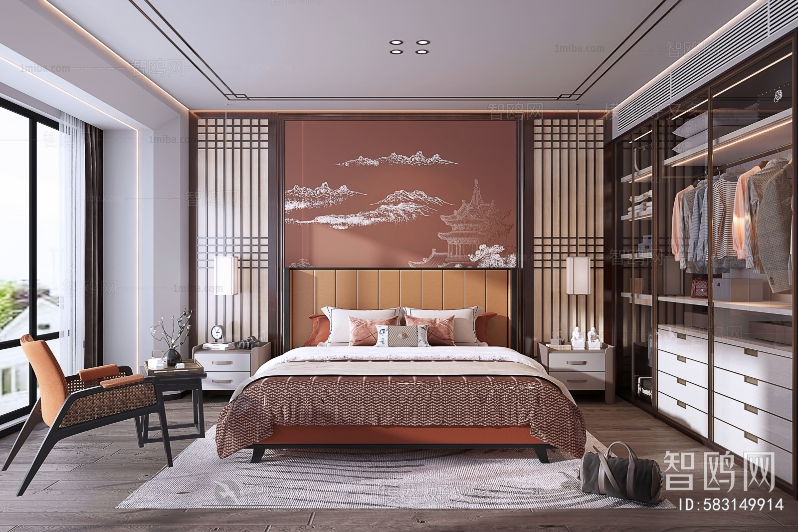 New Chinese Style Bedroom