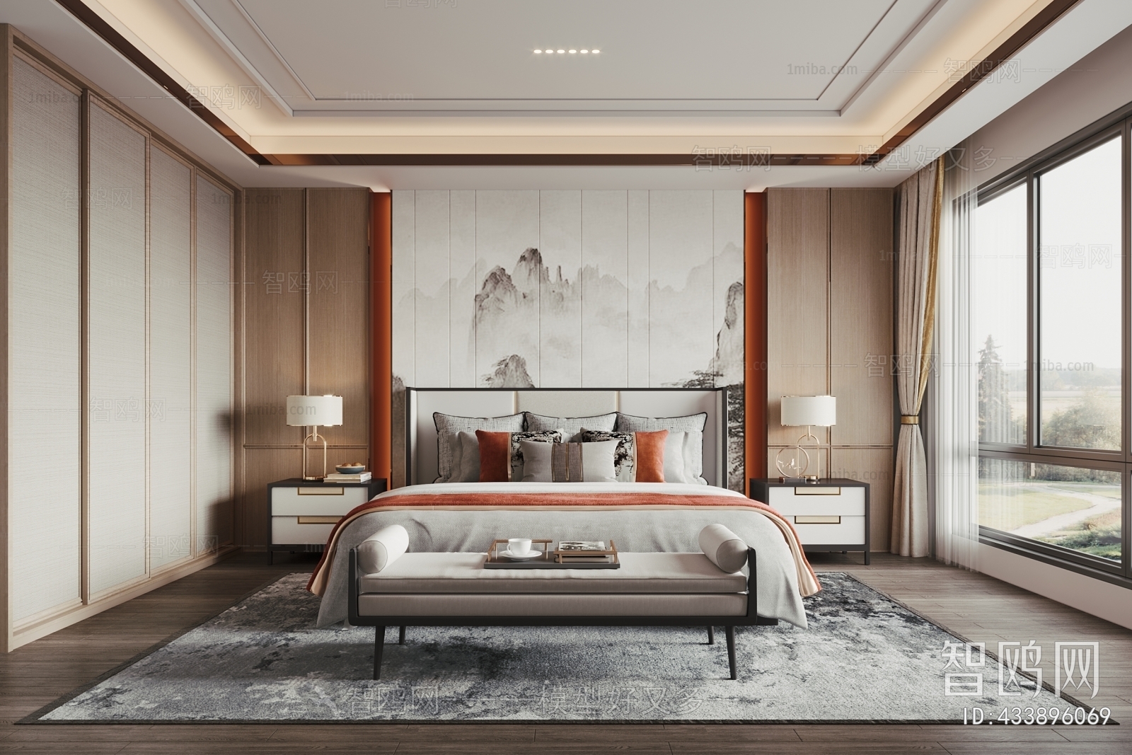 New Chinese Style Bedroom