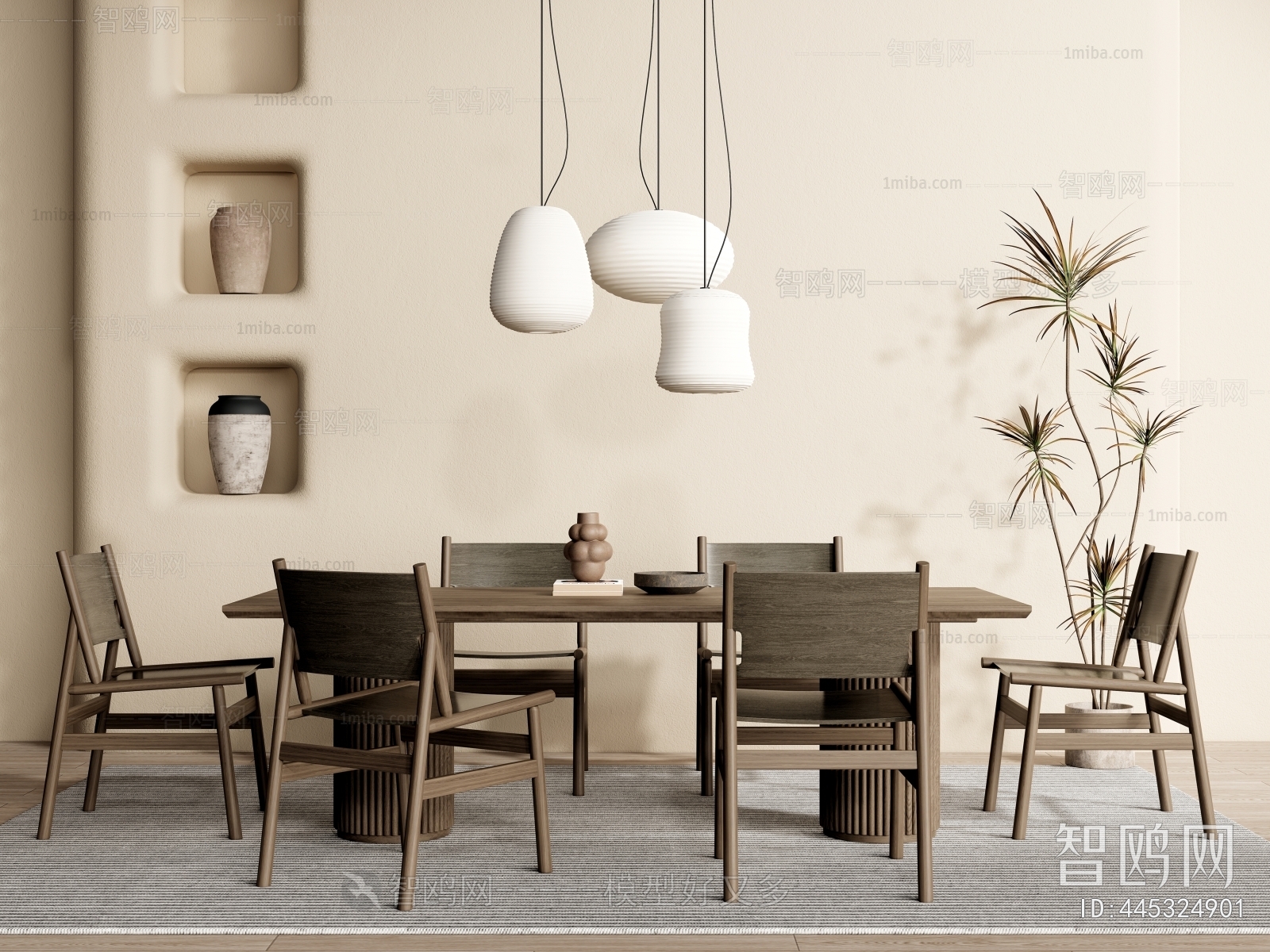 Wabi-sabi Style Dining Table And Chairs