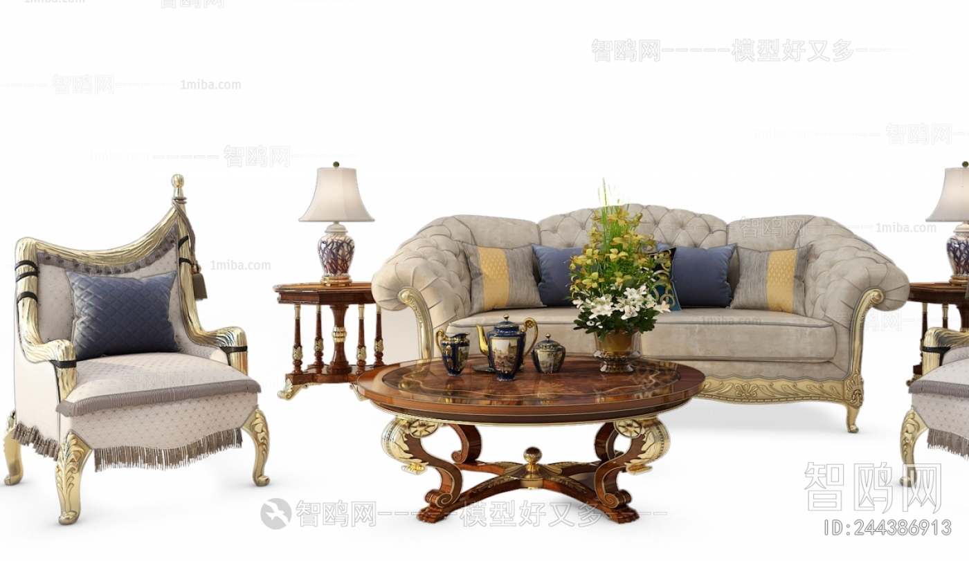 European Style Classical Style Sofa Combination