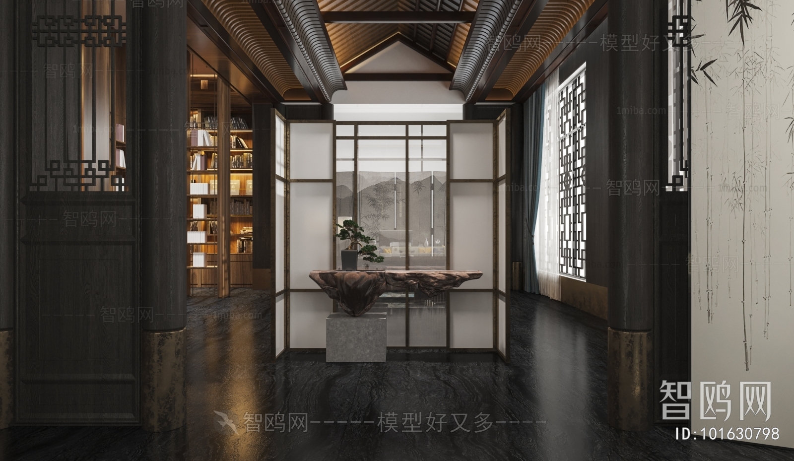 New Chinese Style Study Space