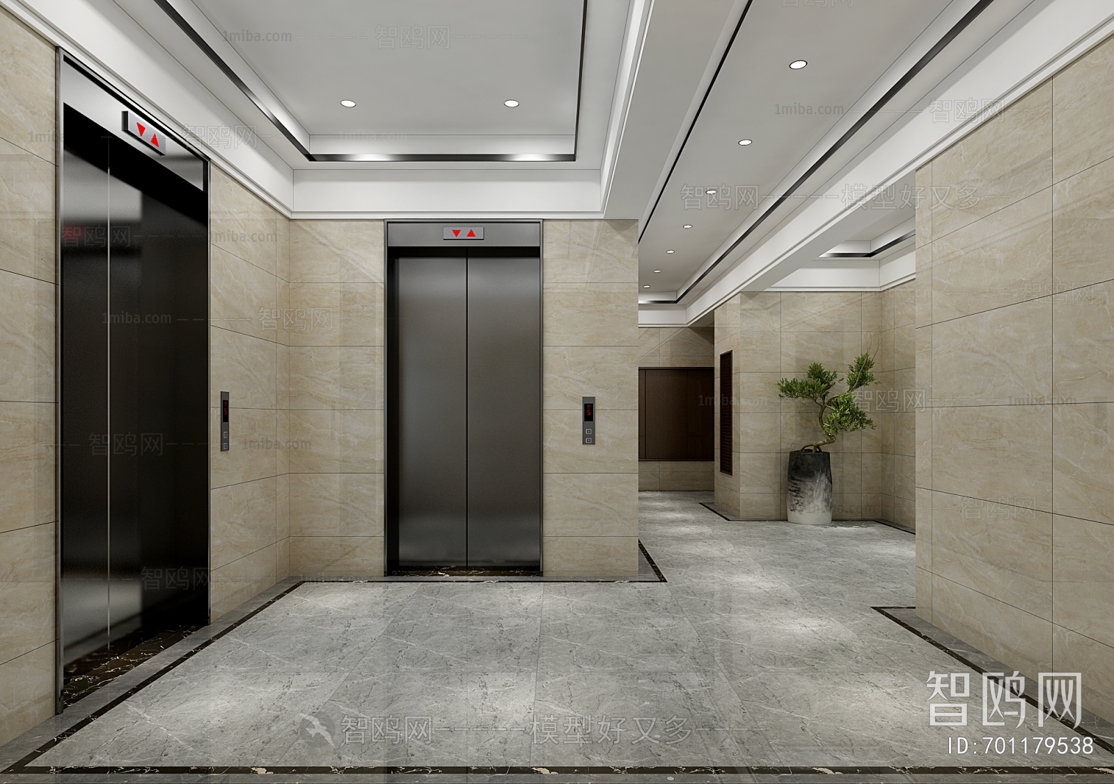 Modern Office Elevator Hall