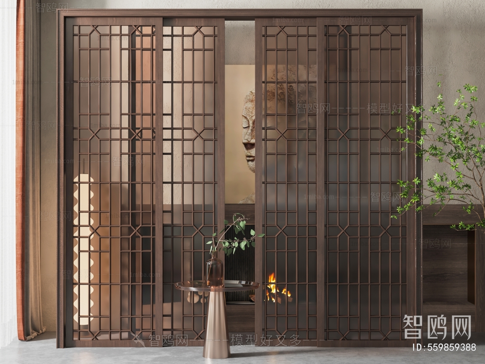 New Chinese Style Sliding Door