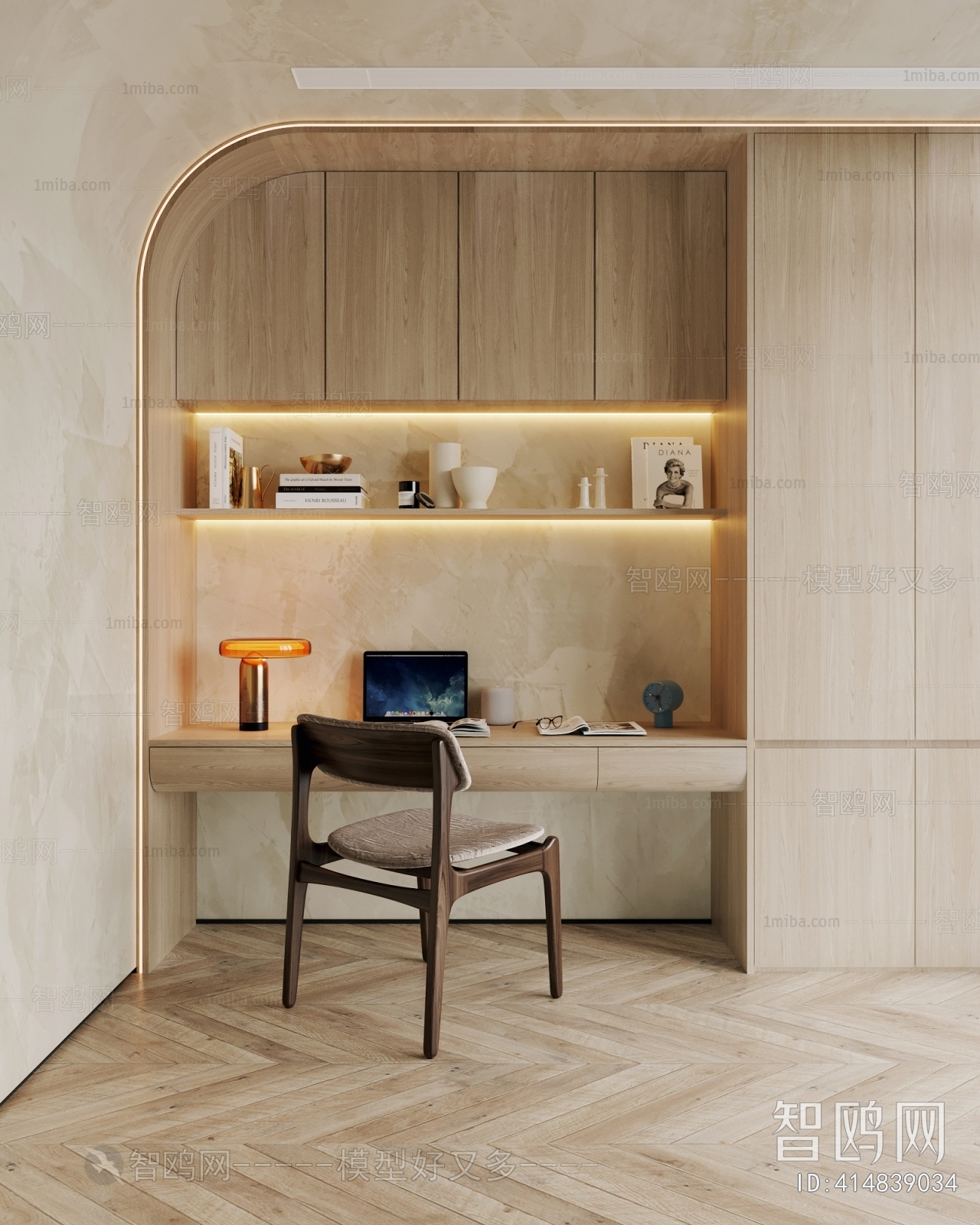 Wabi-sabi Style Computer Desk And Chair