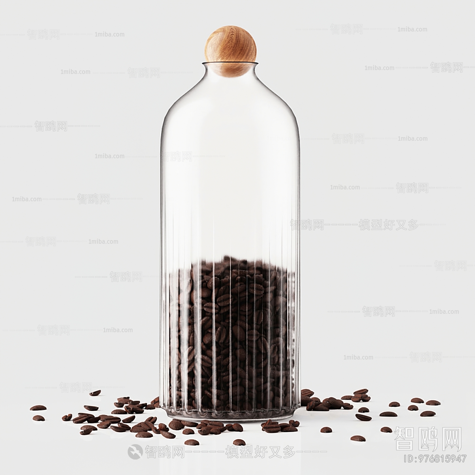 现代咖啡豆瓶子