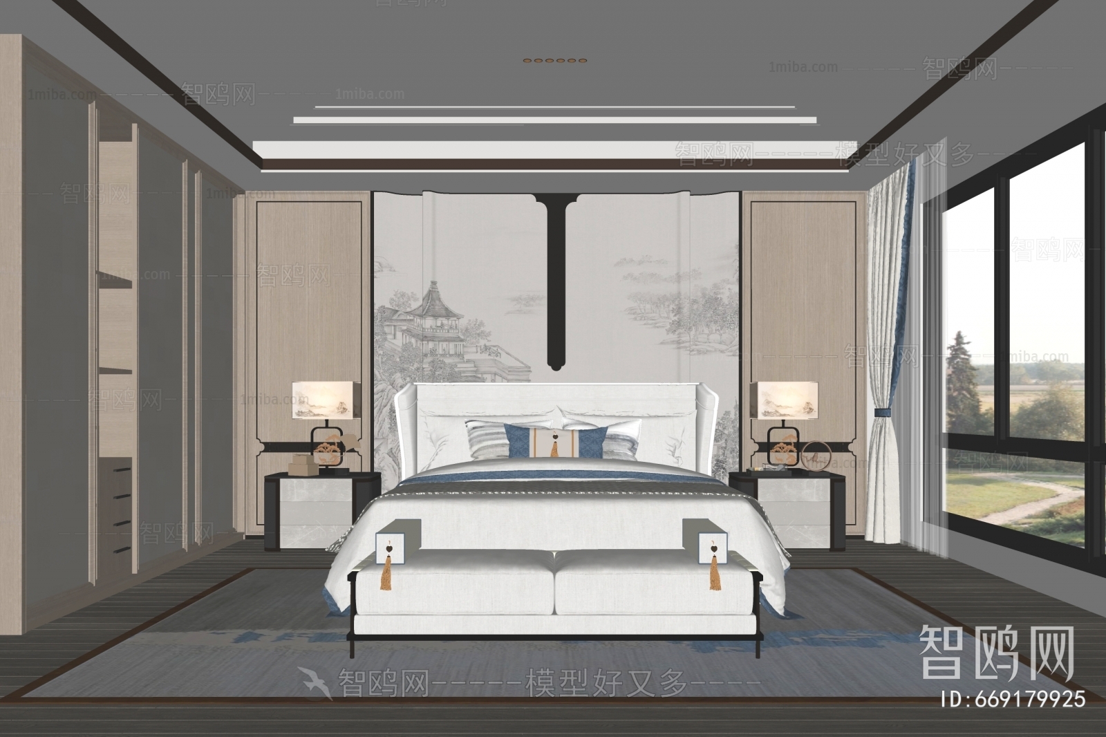 New Chinese Style Bedroom