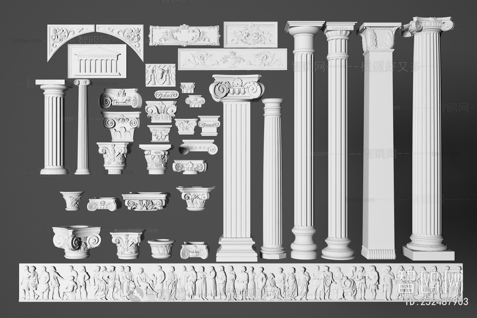 欧式罗马柱雕花柱头