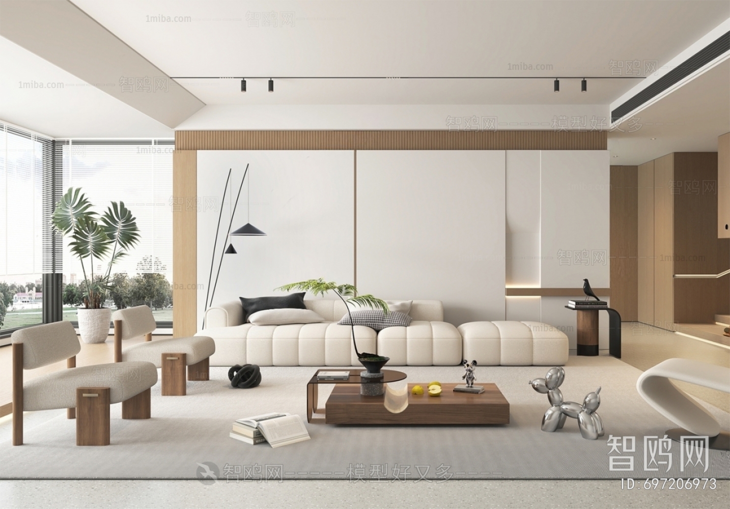 Modern Wabi-sabi Style A Living Room