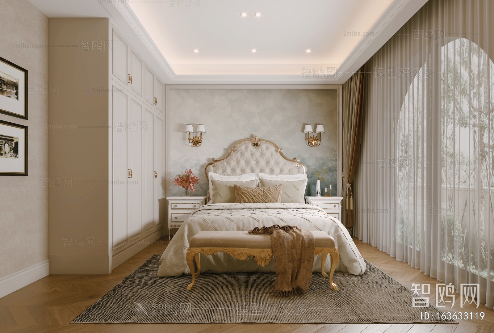 Simple European Style Bedroom