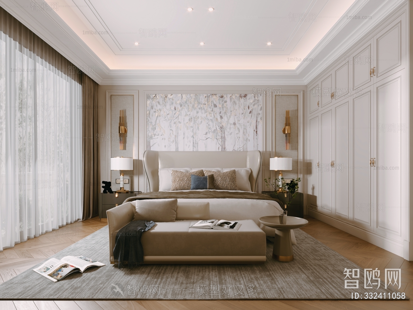 Simple European Style Bedroom