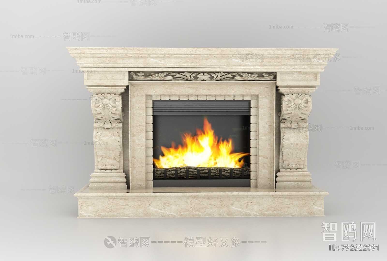 Simple European Style Fireplace