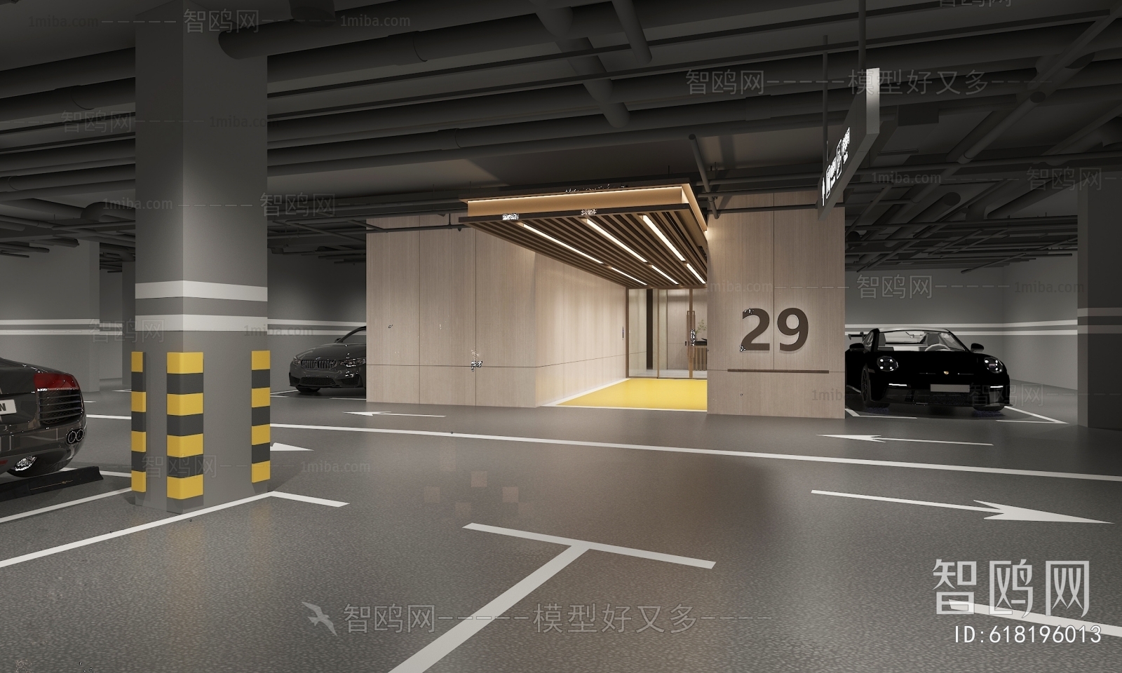 Modern Underground Parking Lot