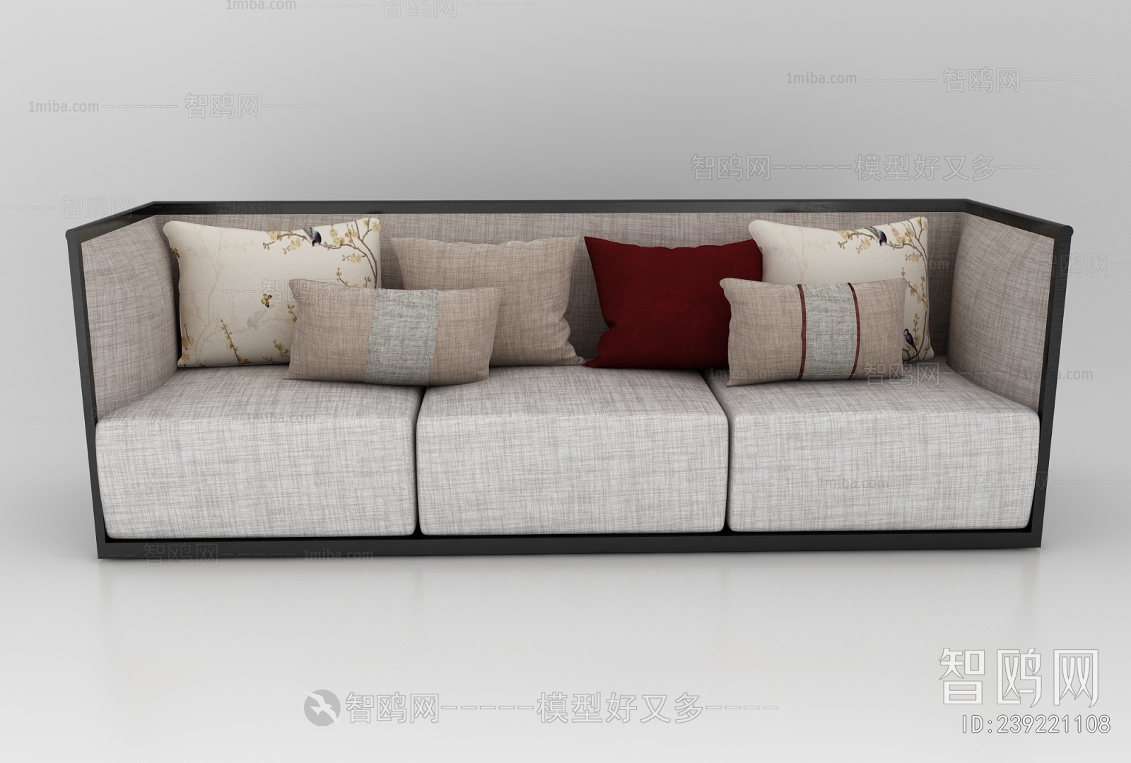 New Chinese Style Three-seat Sofa