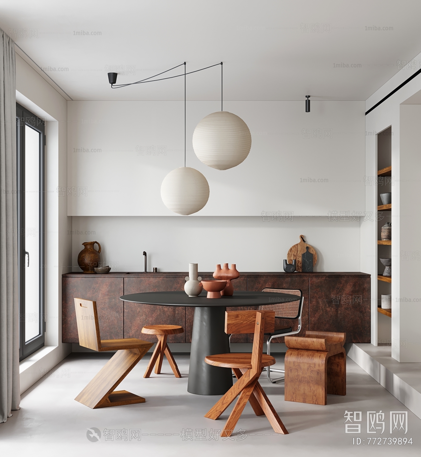 Wabi-sabi Style Dining Room